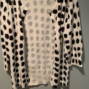 Black & White Polka Dot Cardigan Sweater